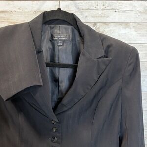 Vtg 80's Giorgio Sant'Angelo Womens 6 Blazer Black Tailored Button Shoulder Pads